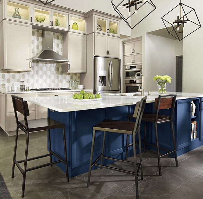 Contemporary Aqua Kitchen Cabinets - Decora Cabinetry